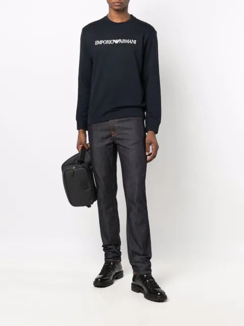 Emporio Armani logo-print crew-neck sweatshirt