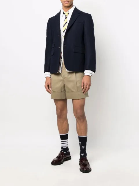 Thom Browne aran cable cashmere RWB stripe cardigan