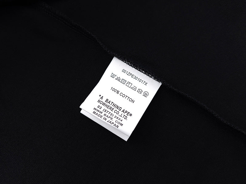 BAPE Multicolor Plaid Side Ape Head Men's T-Shirt - Black