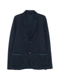 Gran Sasso herringbone-knit single-breasted wool blazer
