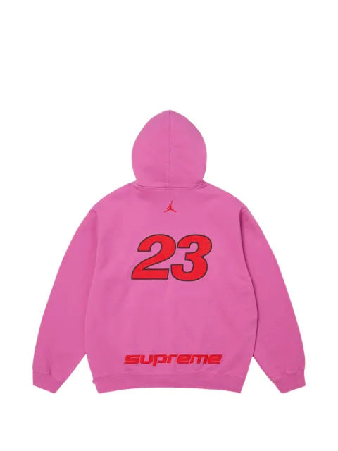 Supreme x Jordan logo-patch zip-up hoodie