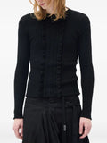 Ann Demeulemeester ruffle-trimmed cable-knit sweater