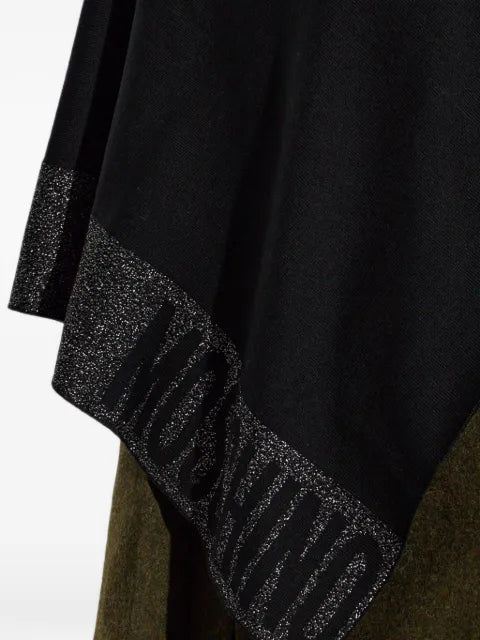 Moschino logo-detail metallic-trim poncho