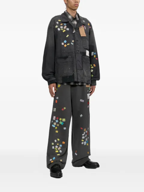 Maison MIHARA YASUHIRO price-tag sticker printed repair coverall jacket