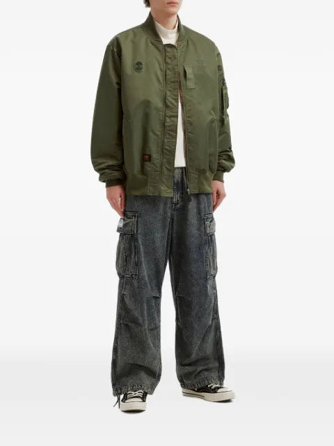 FINGERCROXX logo-print bomber jacket