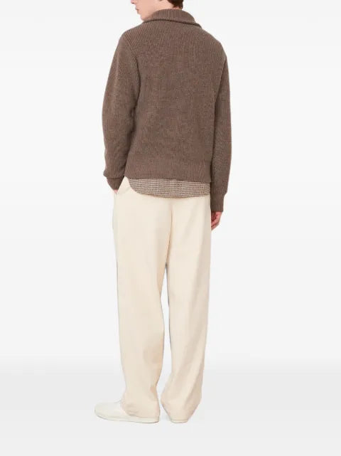 Officine Generale Tarek ribbed-knit quarter-zip sweater