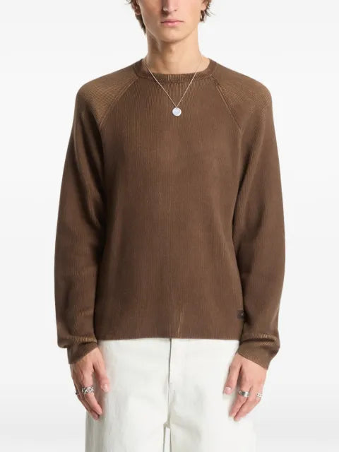 dime ribbed raglan-sleeve sweater