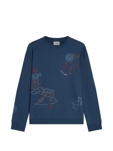 Scotch & Soda embroidered crew-neck sweater