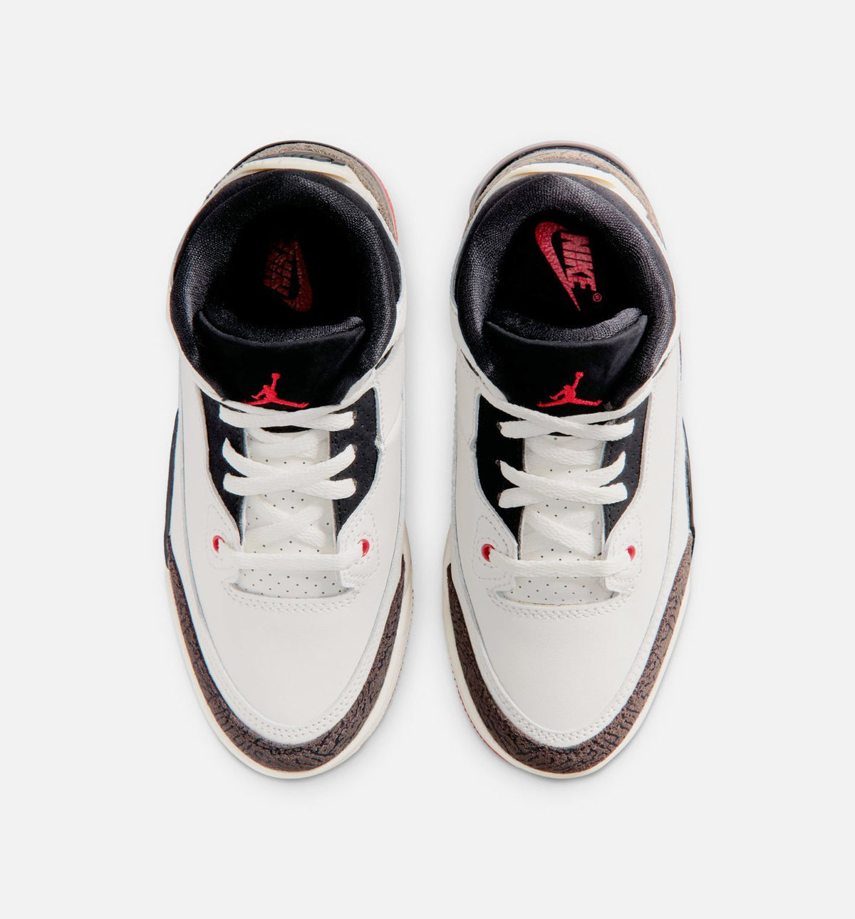 Air Jordan 3 Retro Sail and University Red Preschool Sneakers - Sail / Black / University Red / Pale Ivory