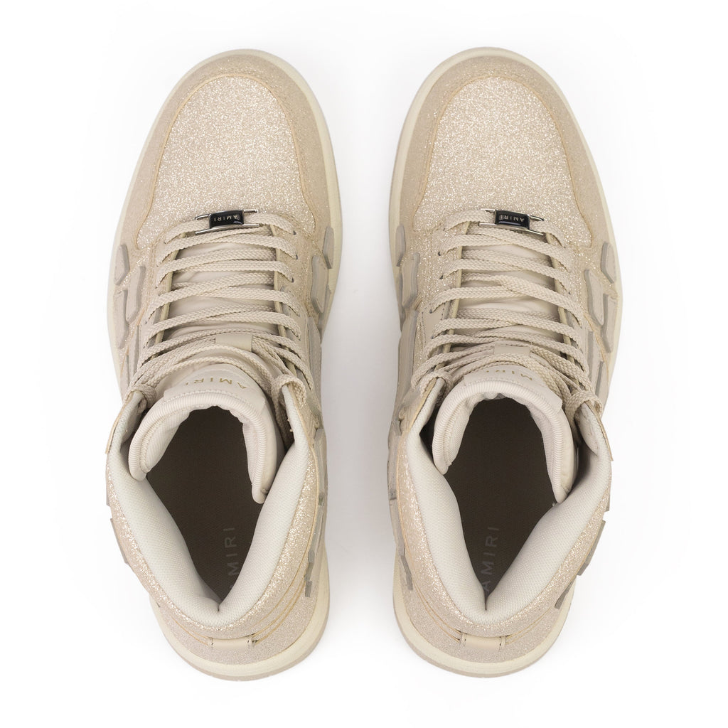 Beige Crystal Skel Top Hi Sneakers