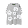 Denim Tears Cotton Wreath Graphic T-Shirt - Heather Grey / Oversized Fit