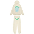 Sp5der Cream Graphic Hoodie & Sweatpants Matching Set