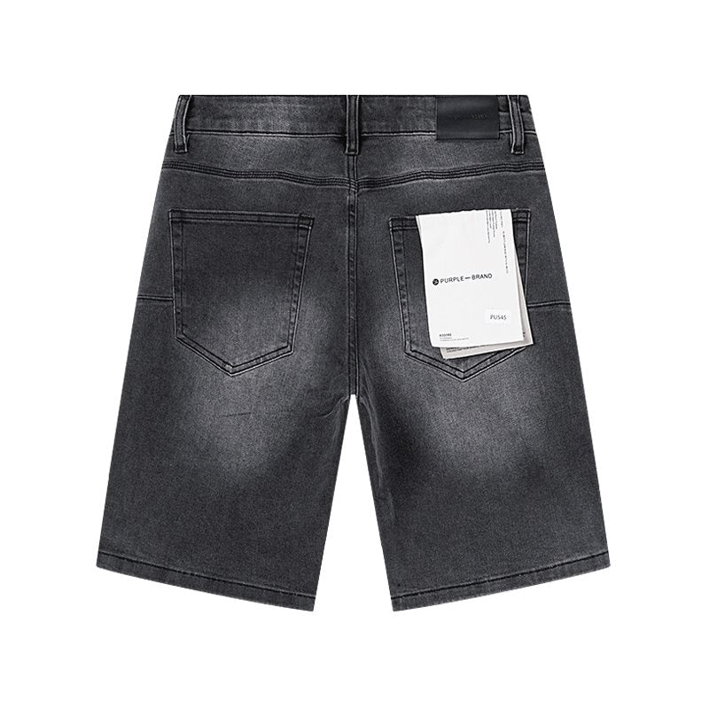 Purple Brand Rhinestone Washed Denim Shorts