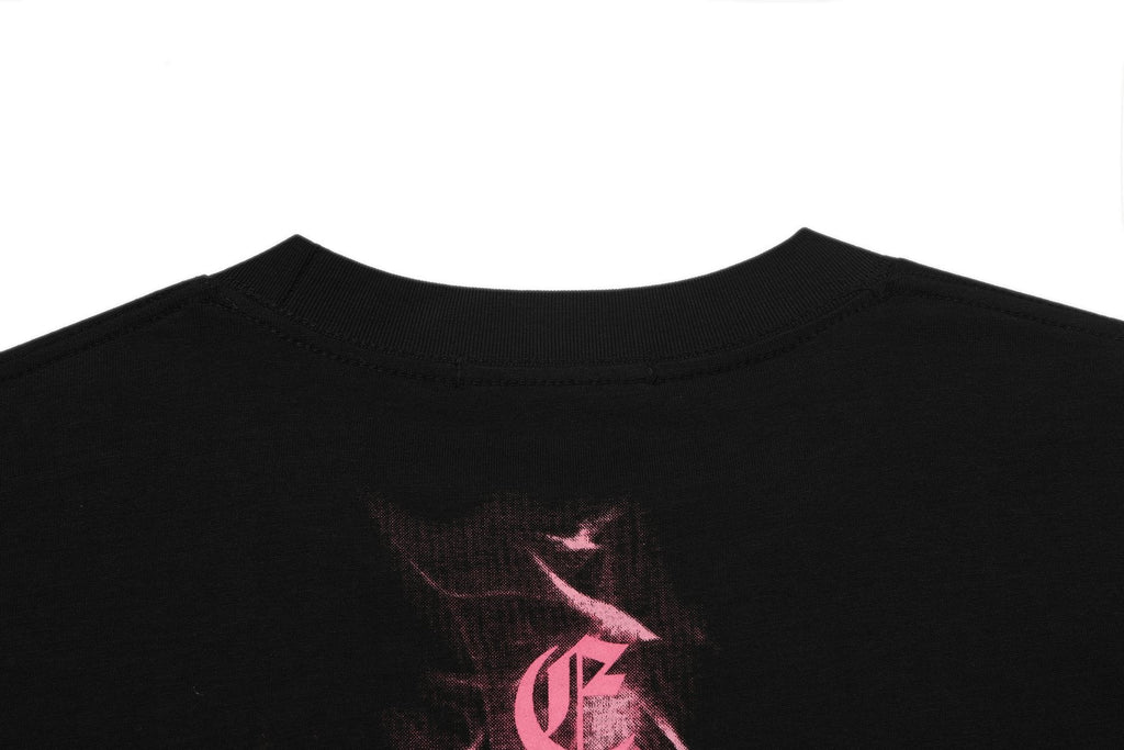 Chrome Hearts Pink Flame Cross Graphic T-Shirt