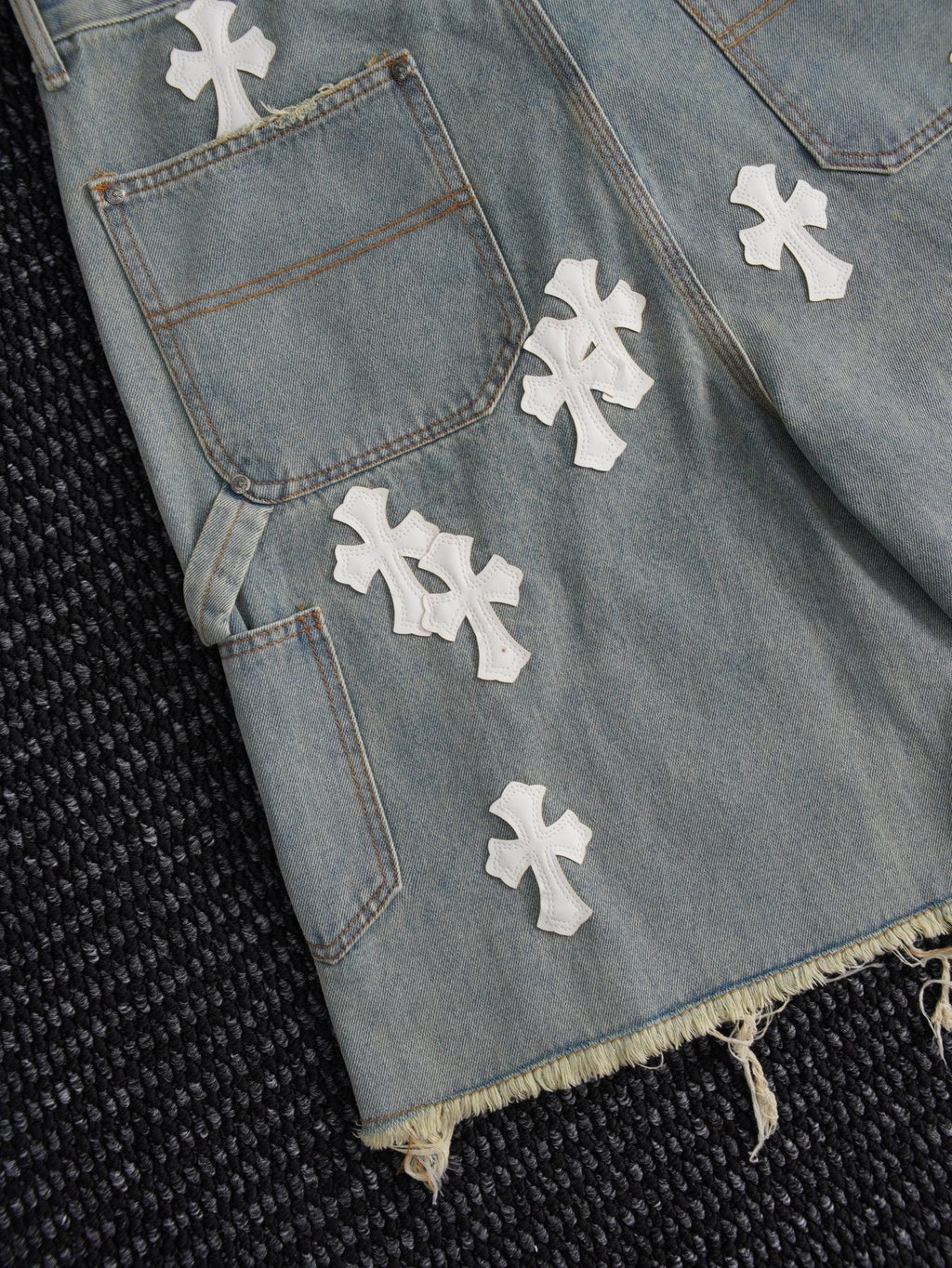 Chrome Hearts Cross Patch Light Blue Denim Shorts