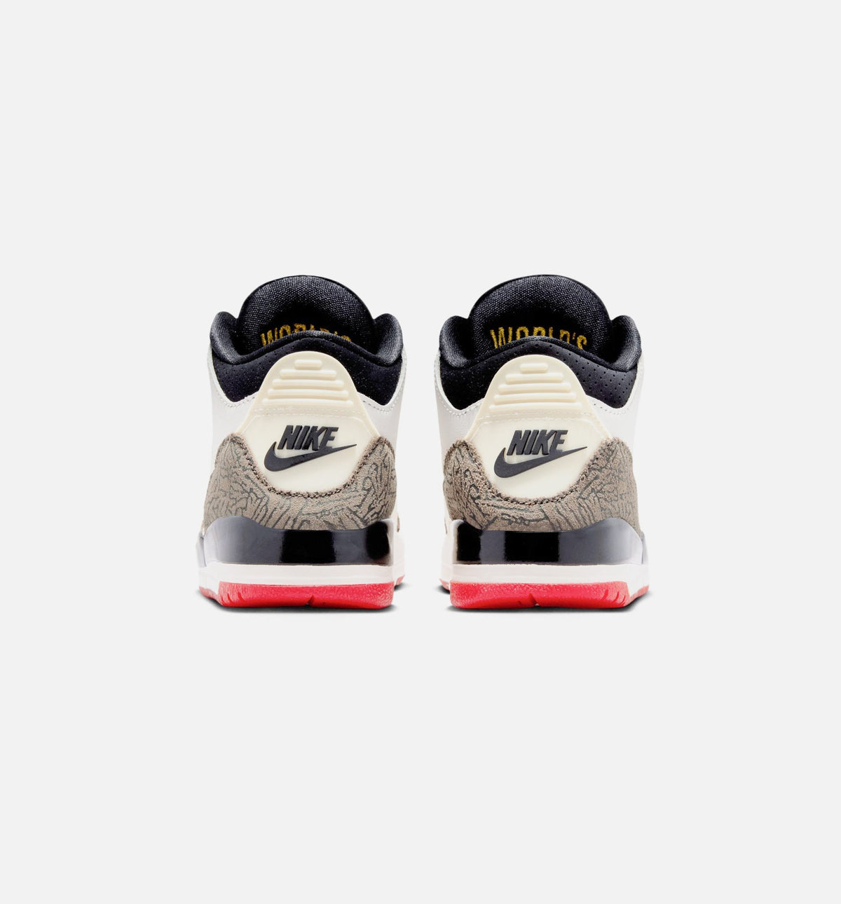 Air Jordan 3 Retro Sail and University Red Preschool Sneakers - Sail / Black / University Red / Pale Ivory