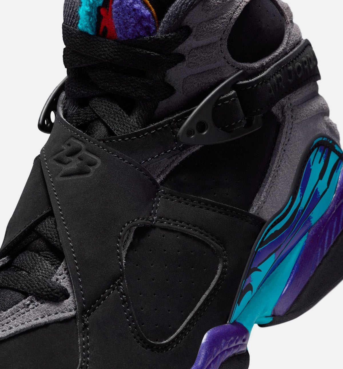 Air Jordan 8 Retro "Aqua" Big Kids' Shoe – Black/Bright Concord/Multi-Color