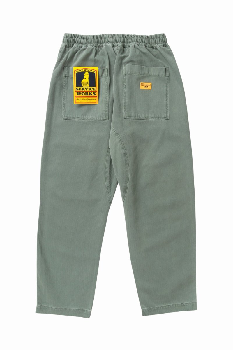 SERVICE WORKS PIGMENT HBT CHEF PANTS Olive