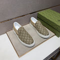 Gucci Men's Beige Patterned Slip-On Sneakers