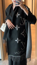 Louis Vuitton Floral Fringed Scarf