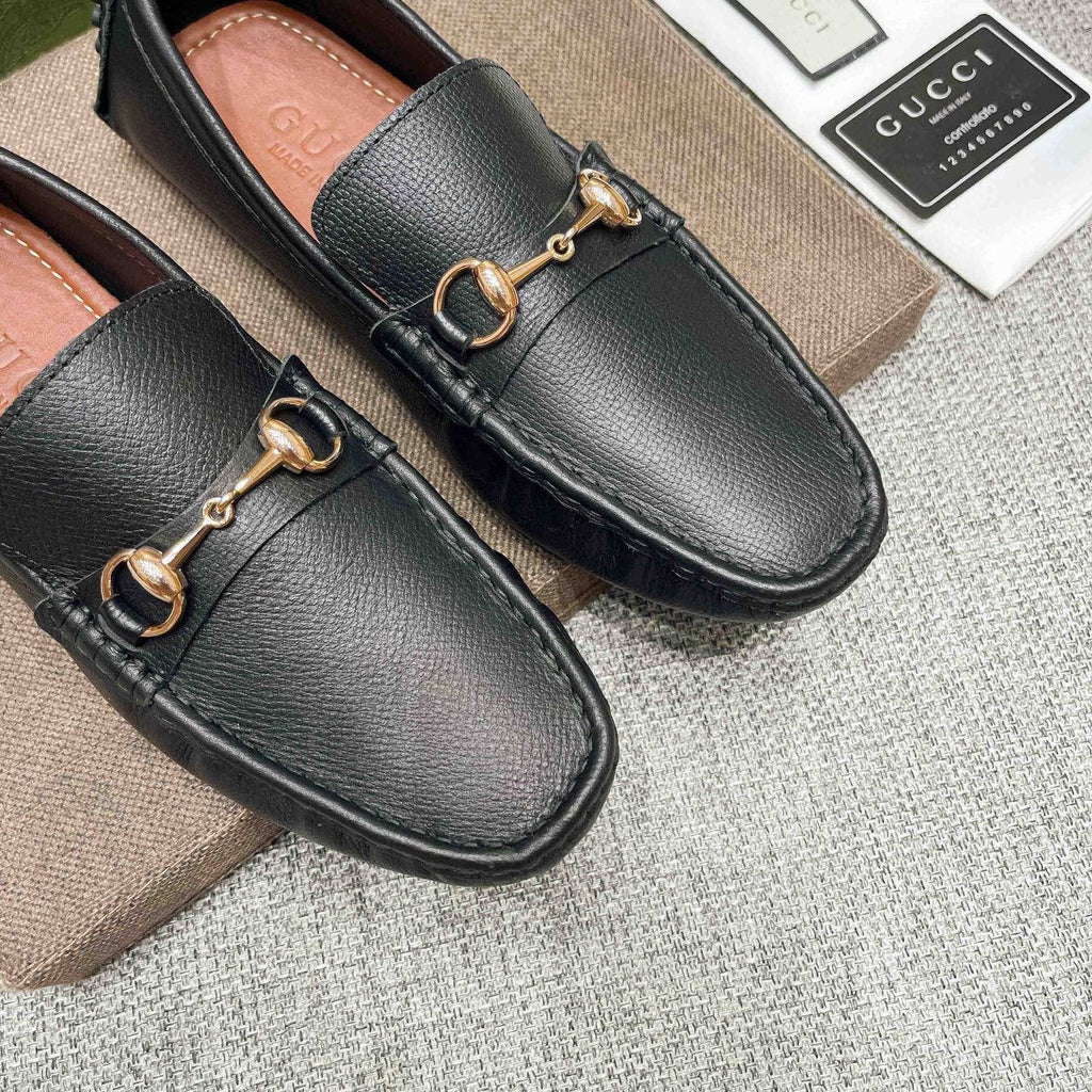 Gucci Black Horsebit-Style Leather Loafers