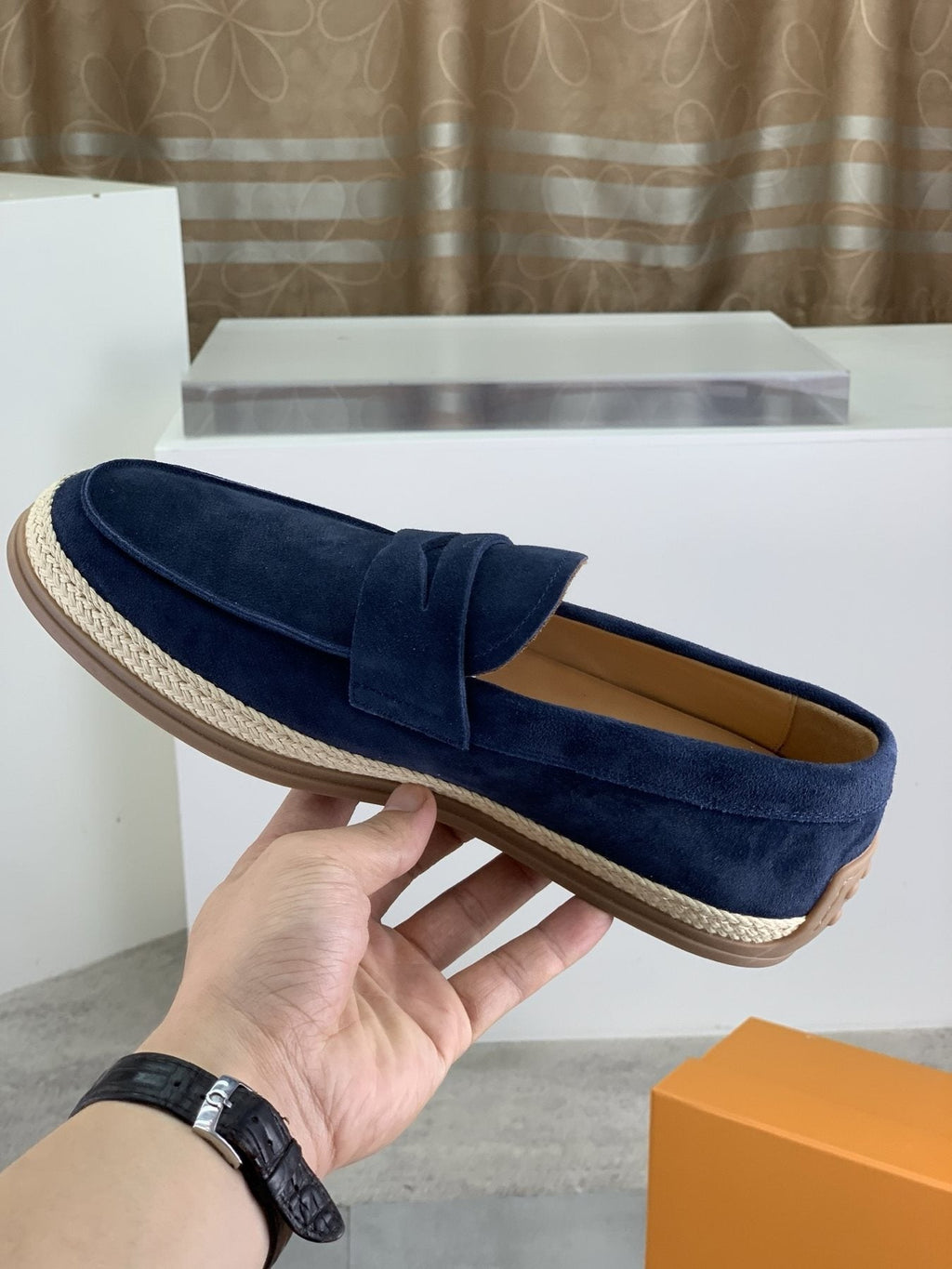 TOD'S Men's Raffia-Trim Loafers