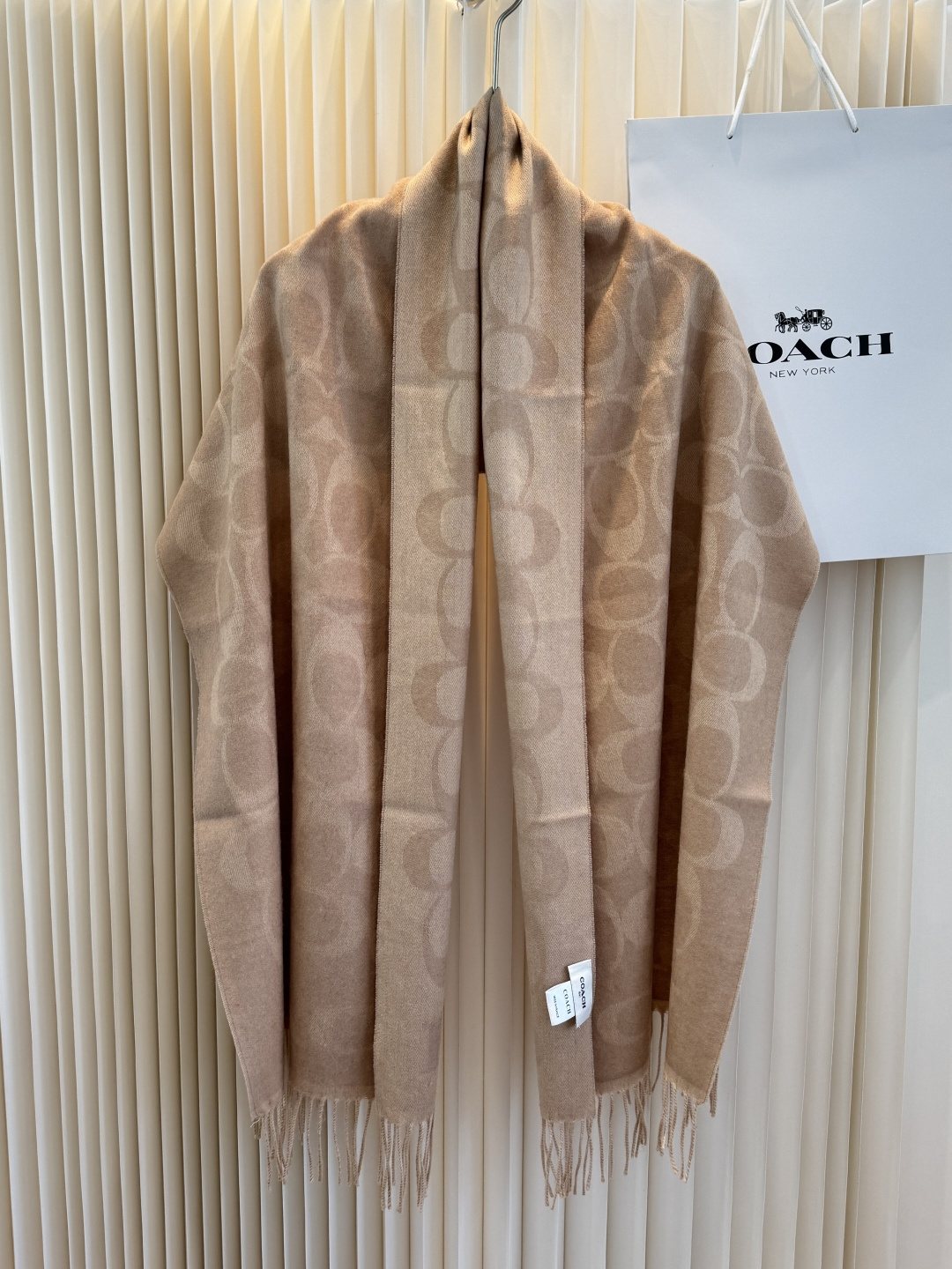 Coach Fringed Monogram Scarf