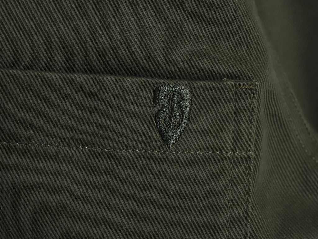 Burberry Shield-Detail Denim Shirt Jacket - Olive