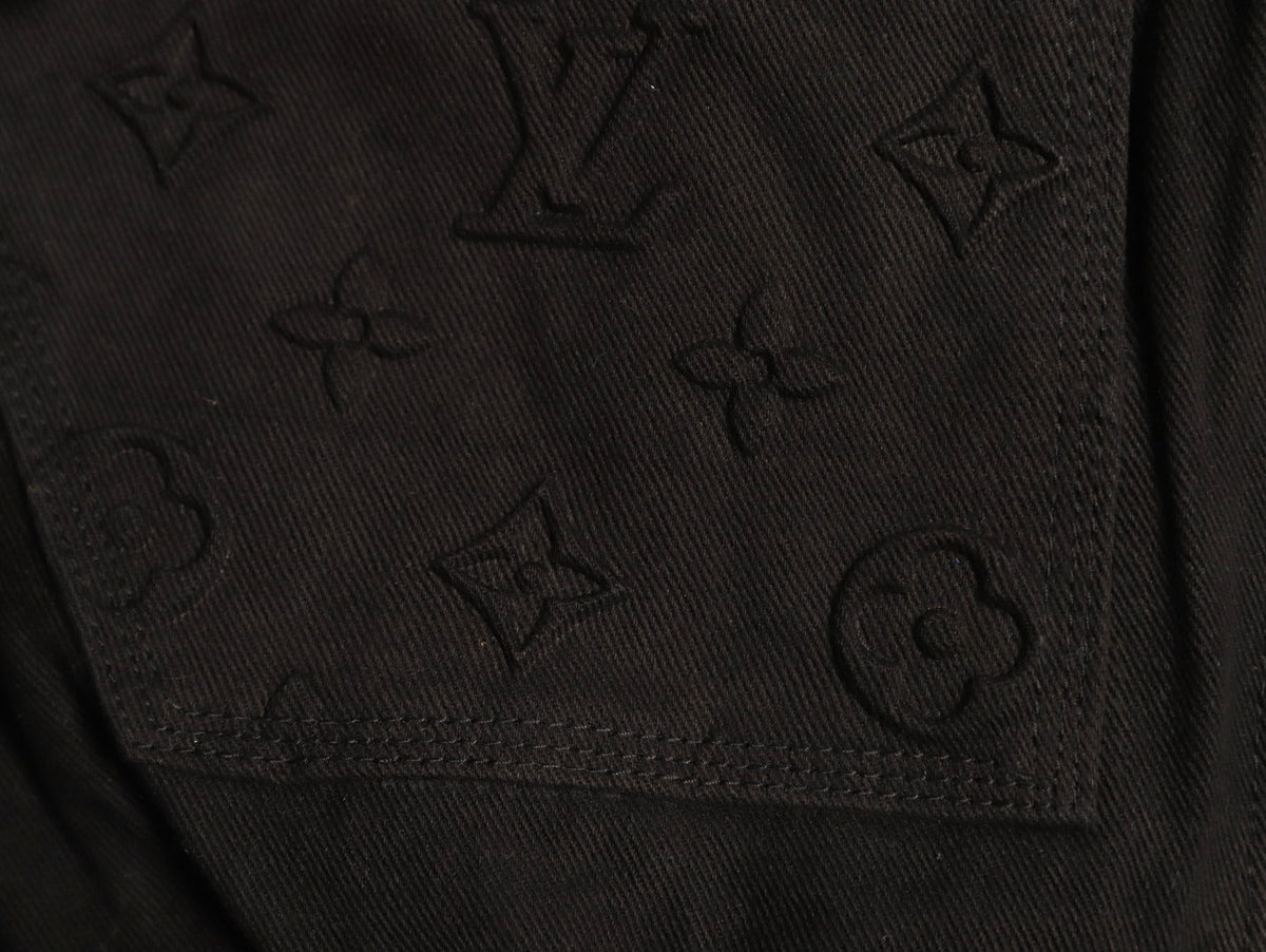 Louis Vuitton Monogram-Style Hooded Zip Jacket - Black