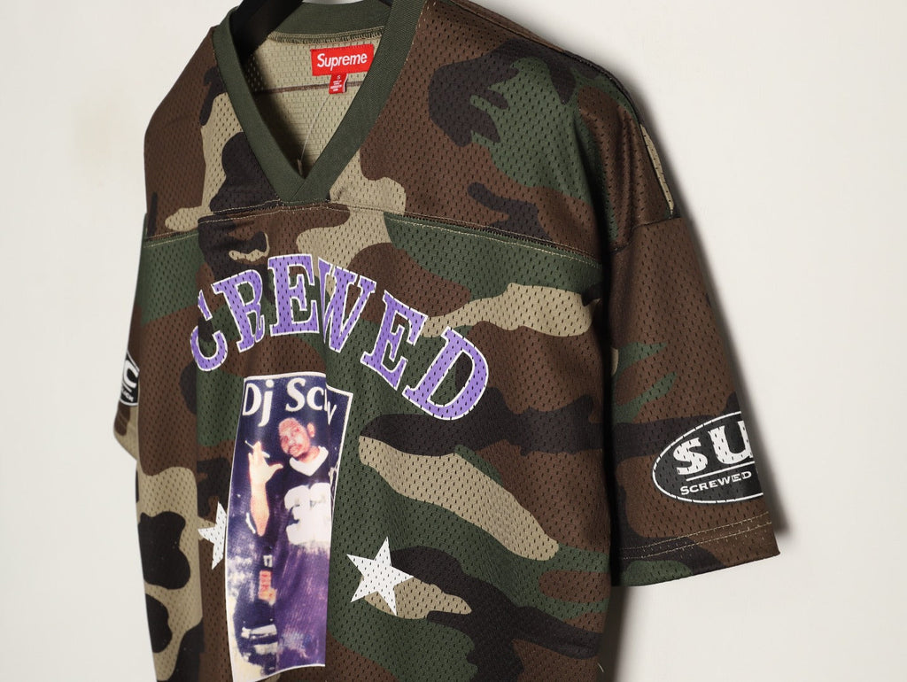 Supreme DJ Screw Graphic V-Neck Football-Style Jersey - Camouflage